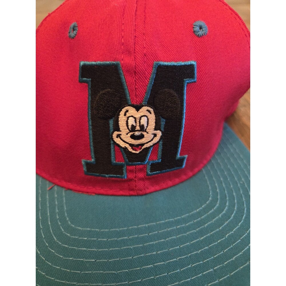 Vintage Mickey Mouse Snapback Hat Cap Goofy’s Hat Co. 90’s OSFA Red Teal USA